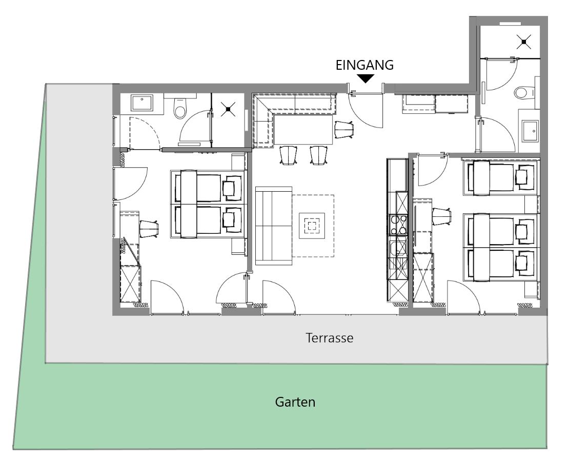 Grundriss Garten-Suite